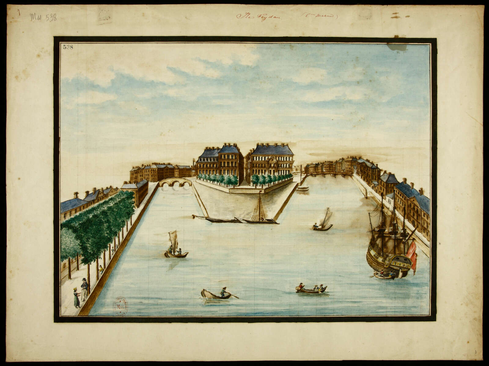 Vue de l’ouest de l’île Feydeau depuis la Loire