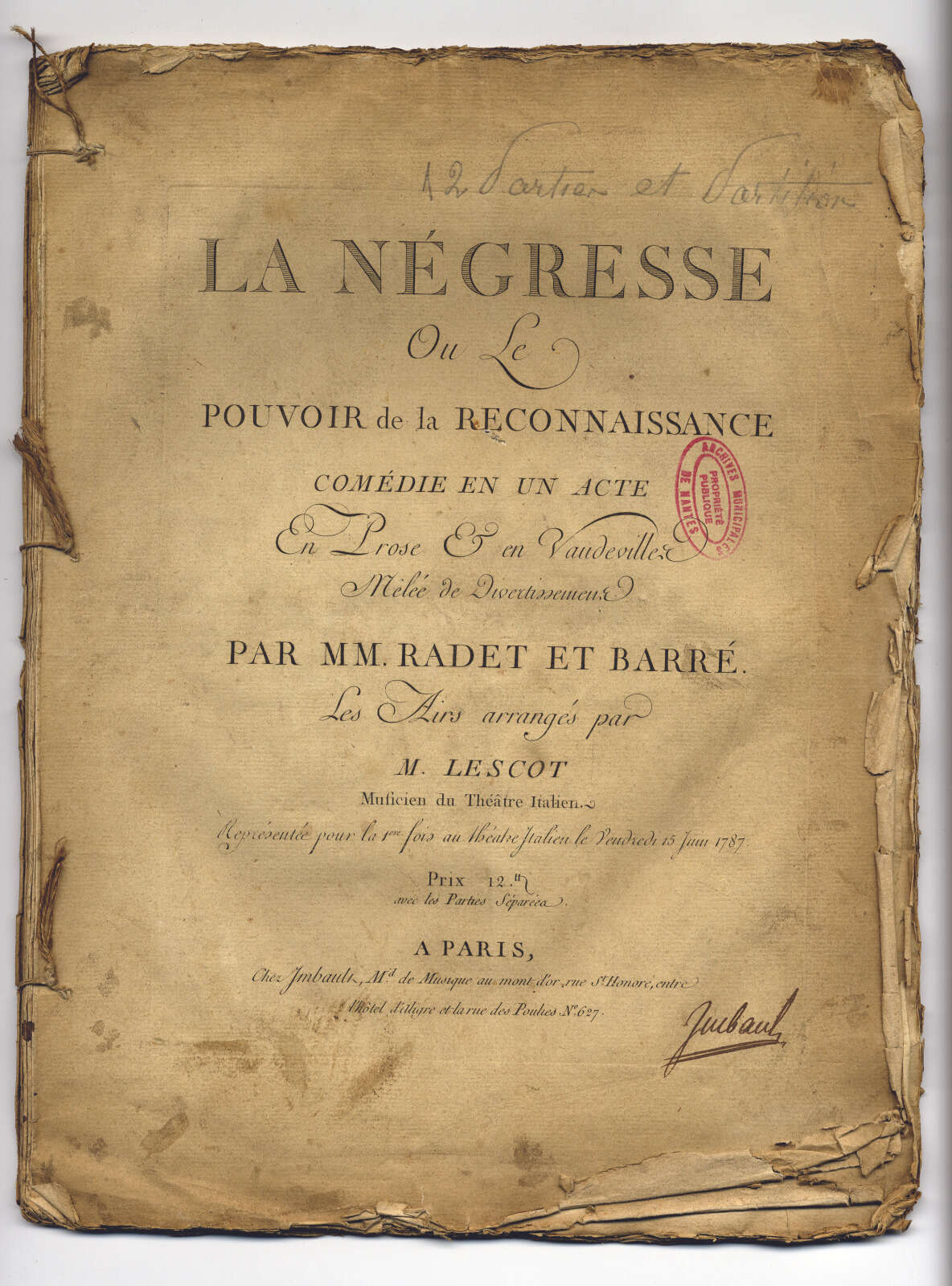 Partition de La Négresse