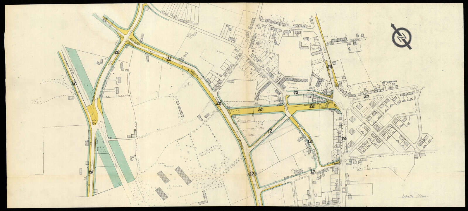 Plan des percements et alignements envisagés sur l’ancien bourg de Doulon