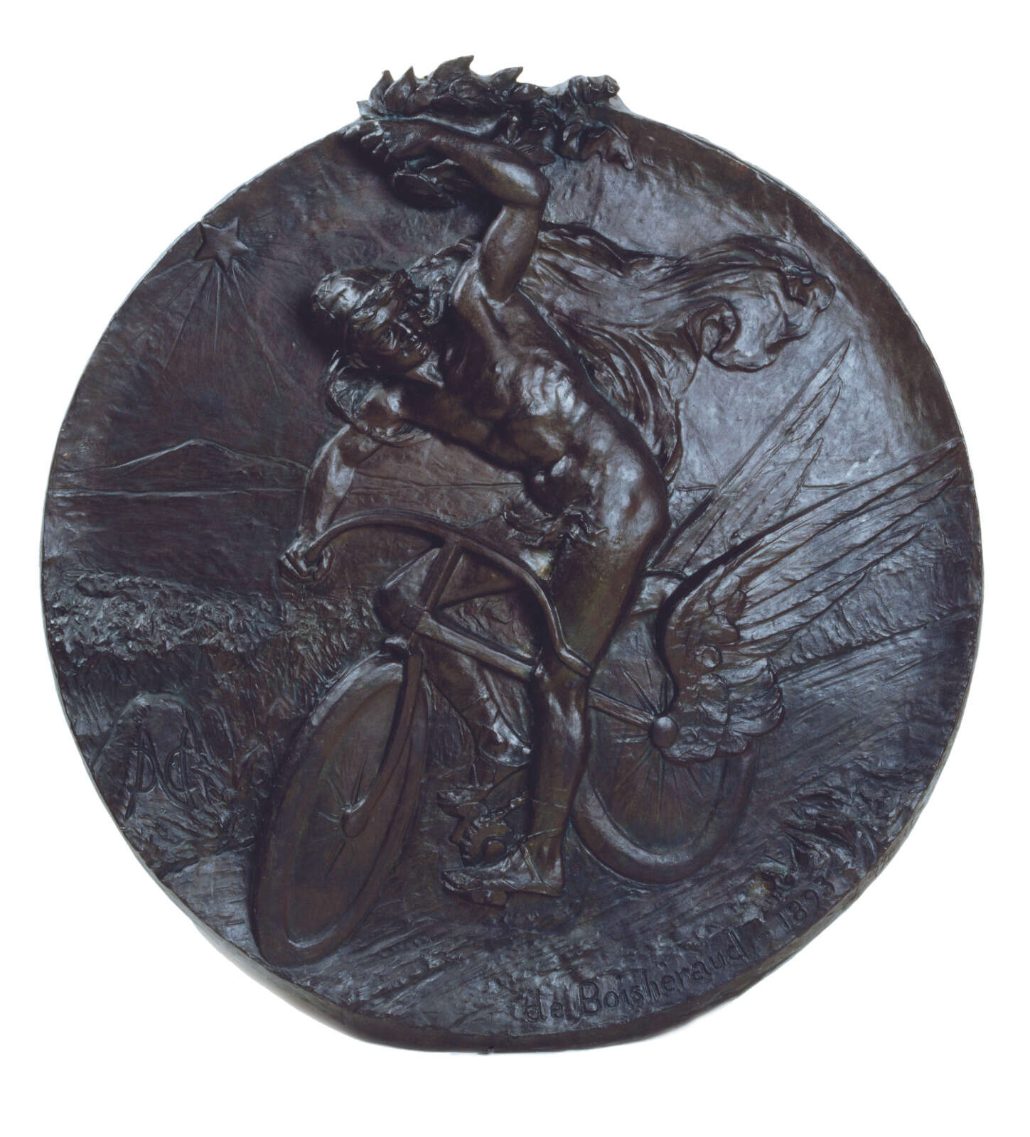 Scupture en bronze représentant le cyclisme