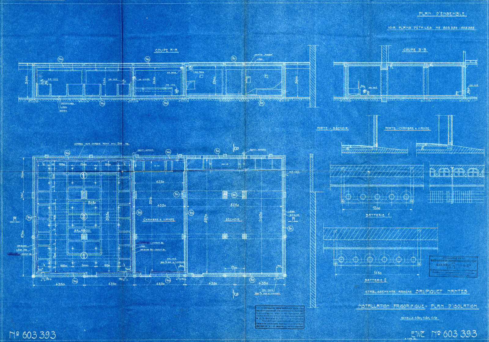 Plan d’isolation et de l’installation frigorifique de l’usine Saupiquet