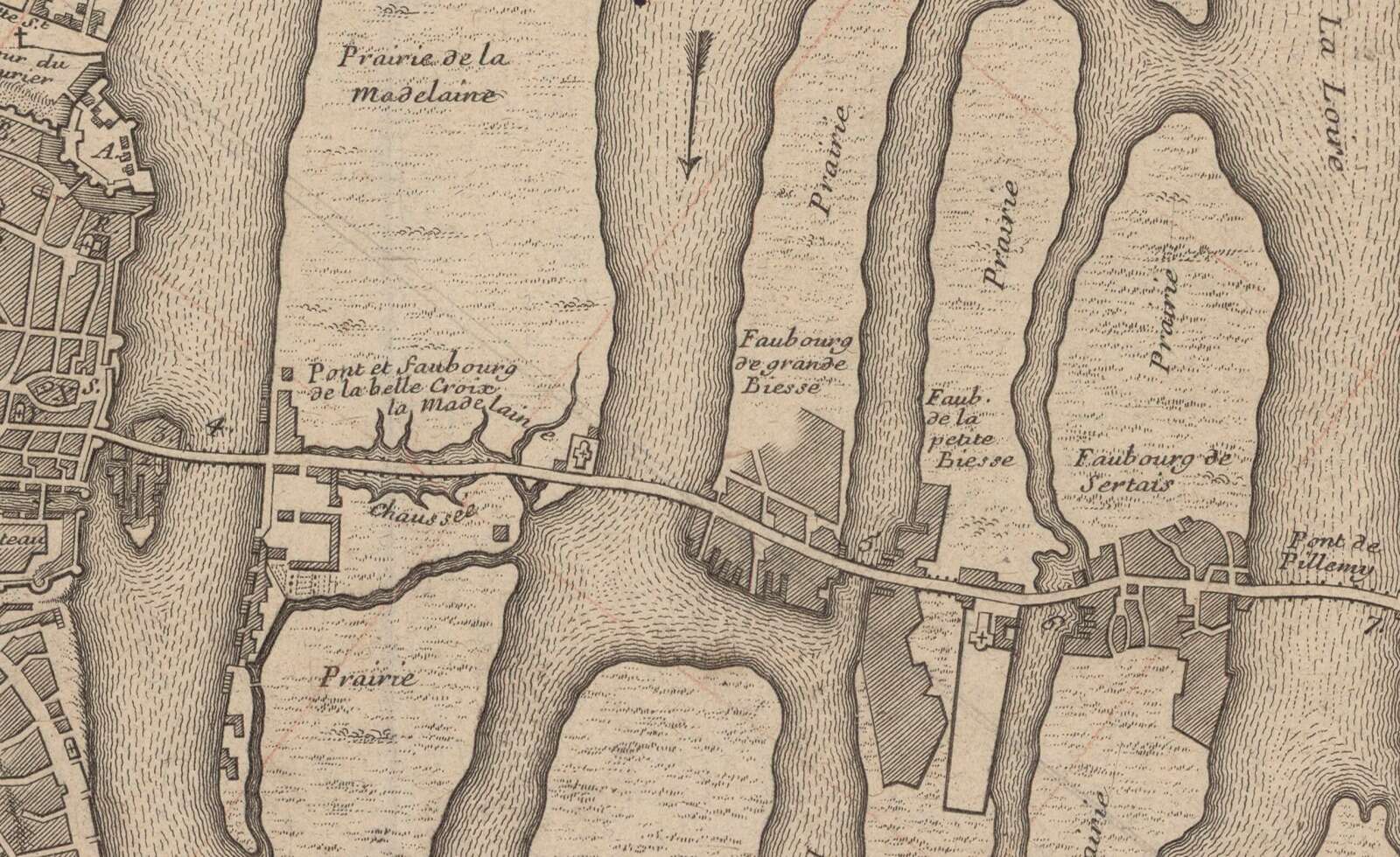 Détail d’un plan de Nantes de 1716