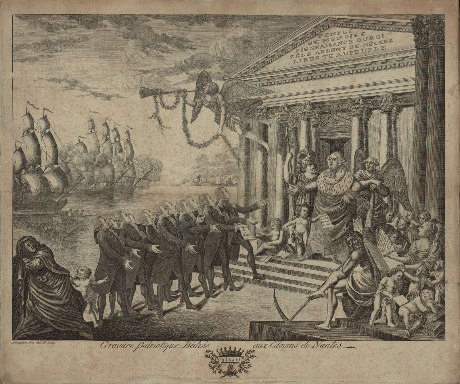 Estampe,  Gravure patriotique dédiée aux citoyens de Nantes