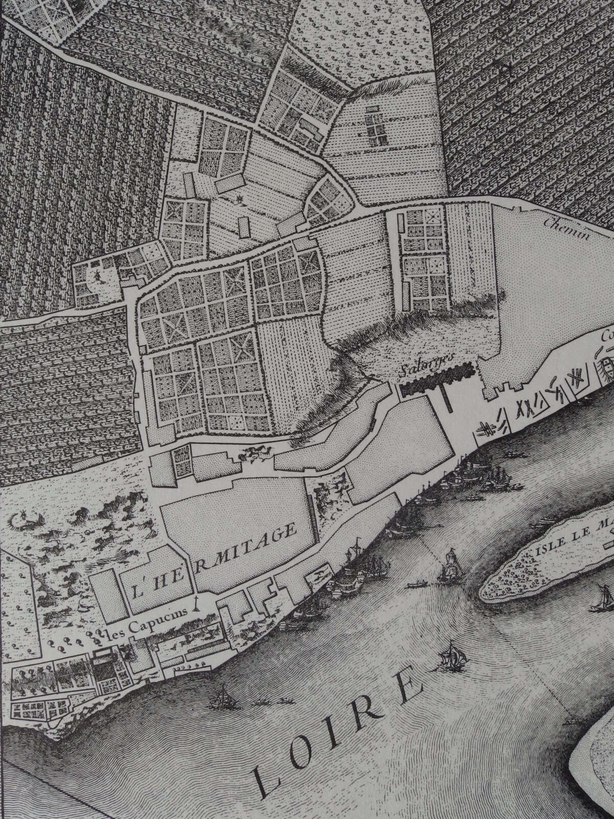 L'Hermitage sur le plan Cacault