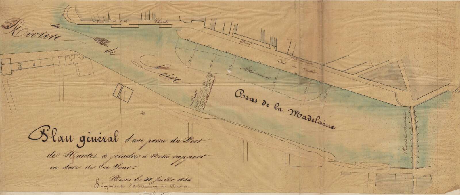 Plan général du port de Nantes, détail du duit de la Madeleine