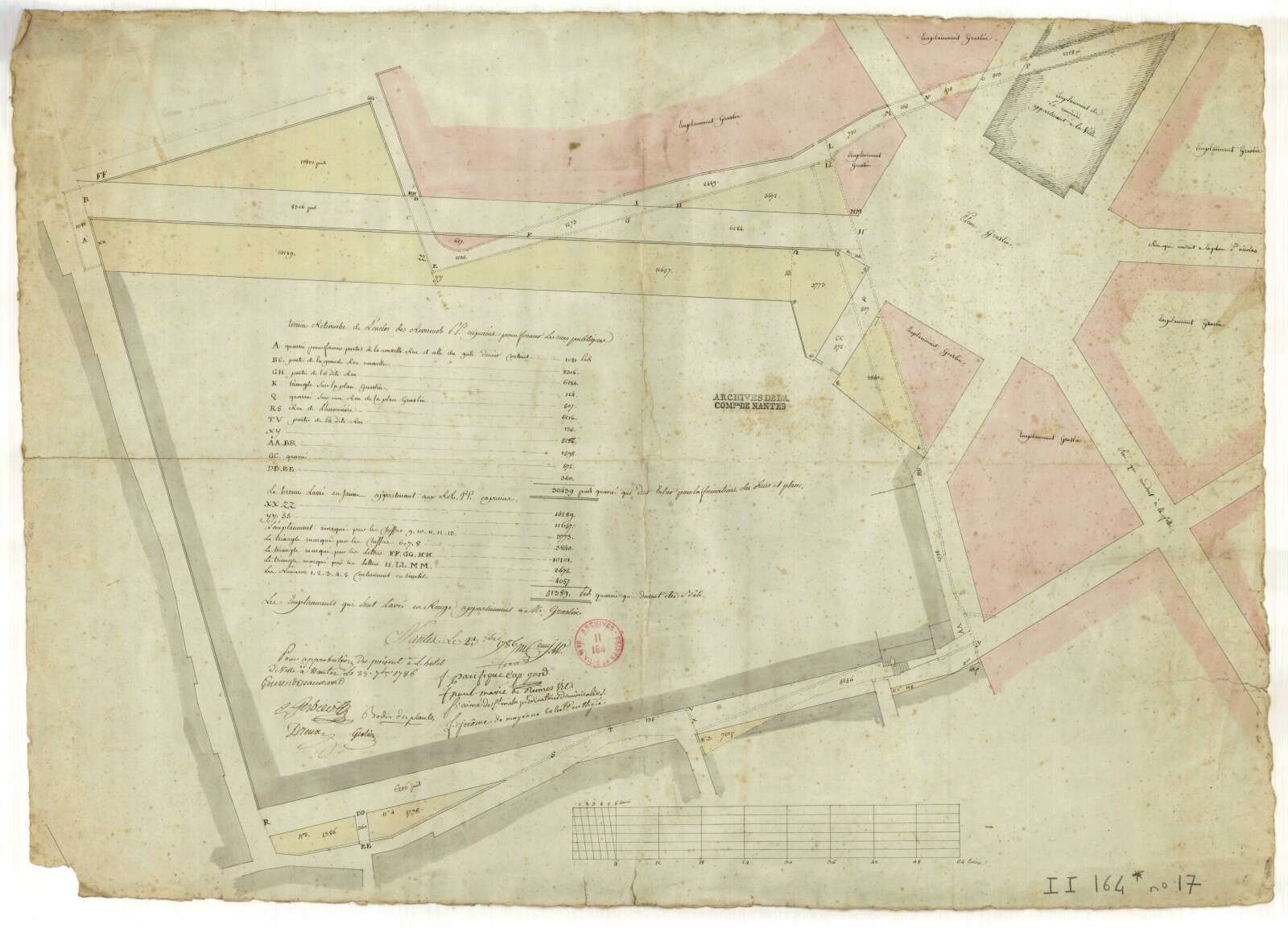 Quartier Graslin, plan et possessions des Capucins et du sieur Graslin