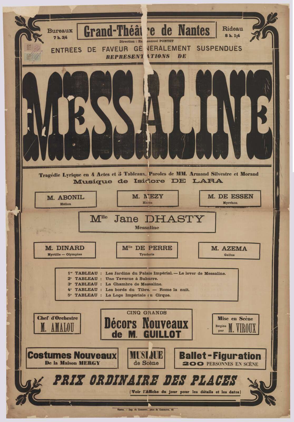 Affiche de la pièce Messaline