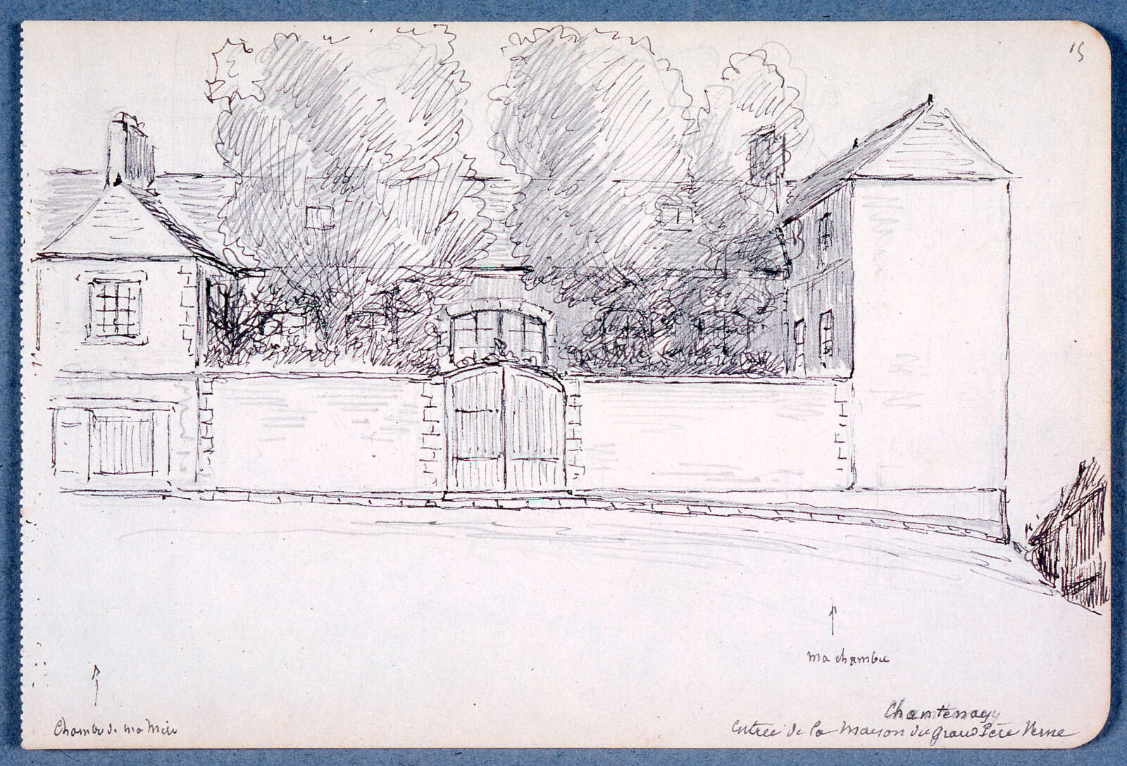 Dessin de la façade sur rue de la maison des parents de Jules Verne