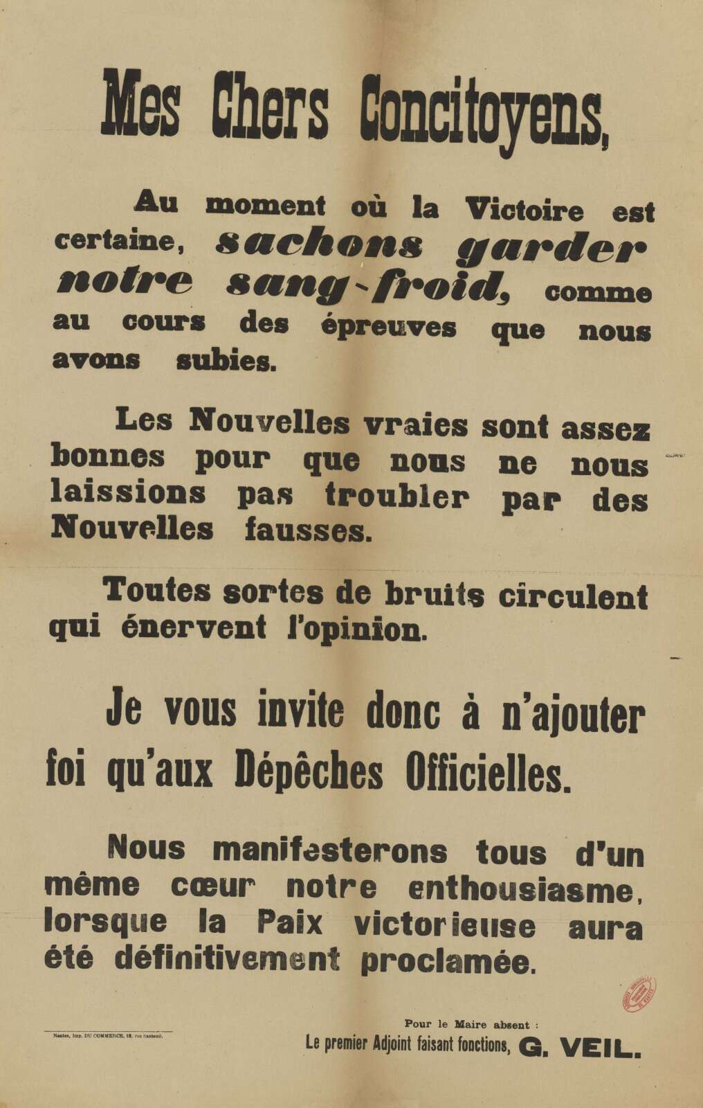 Affiche de 1918