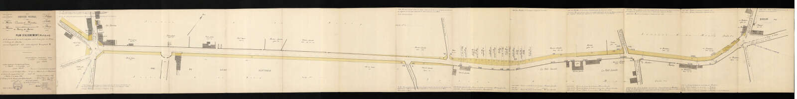 Plan d'alignement du chemin n°101 du bourg de Doulon