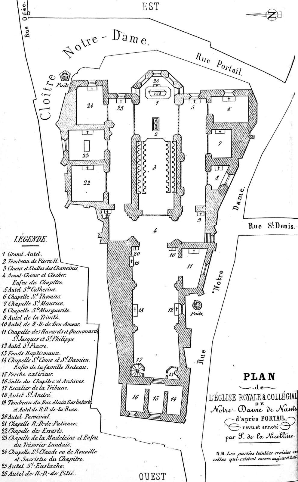 Plan de l'église royale et collégiale de Nantes