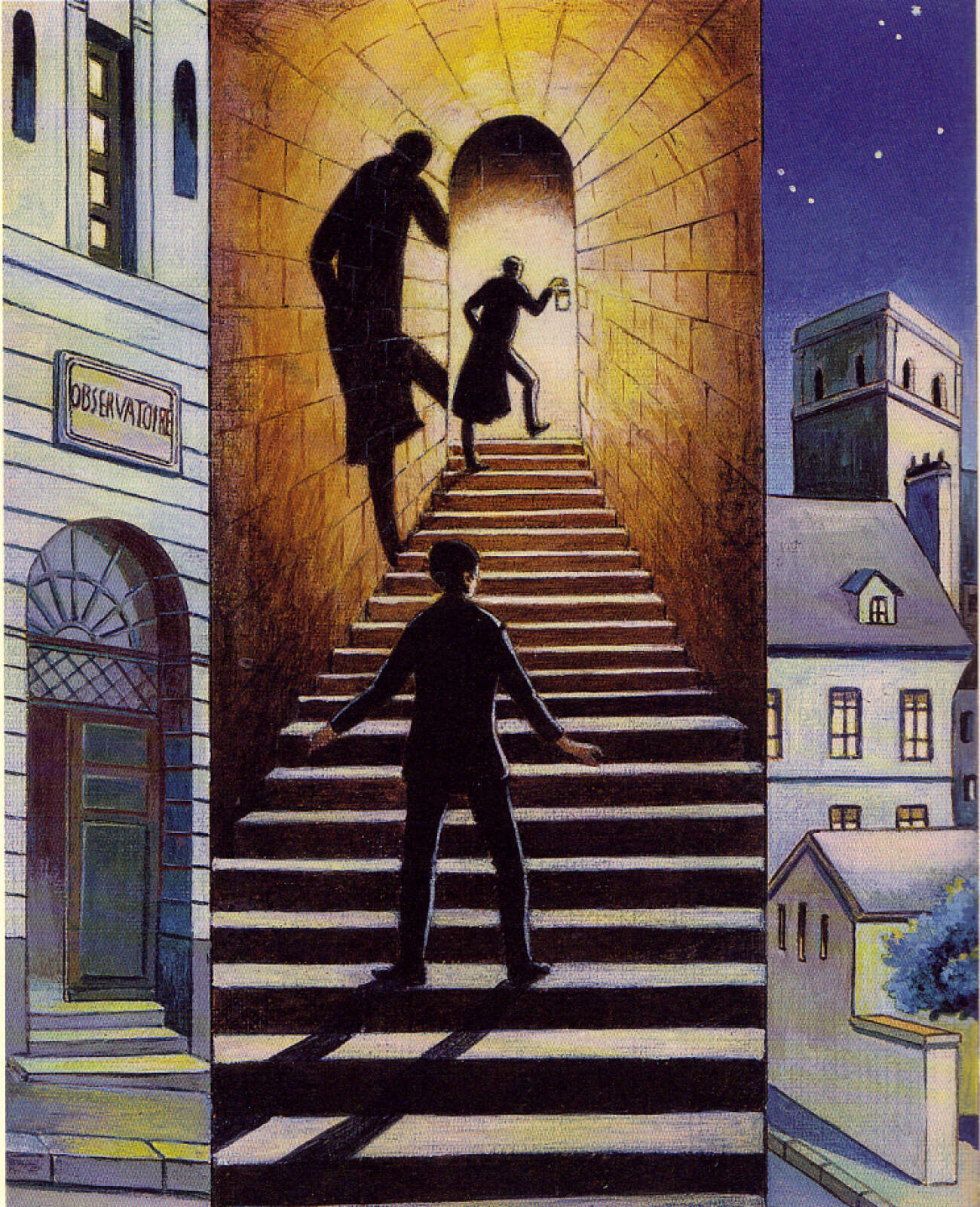 Illustration de Serge Ceccarelli pour le  livre Les Etranges Lunettes de monsieur Huette, de monsieur Olivier Sauzereau.