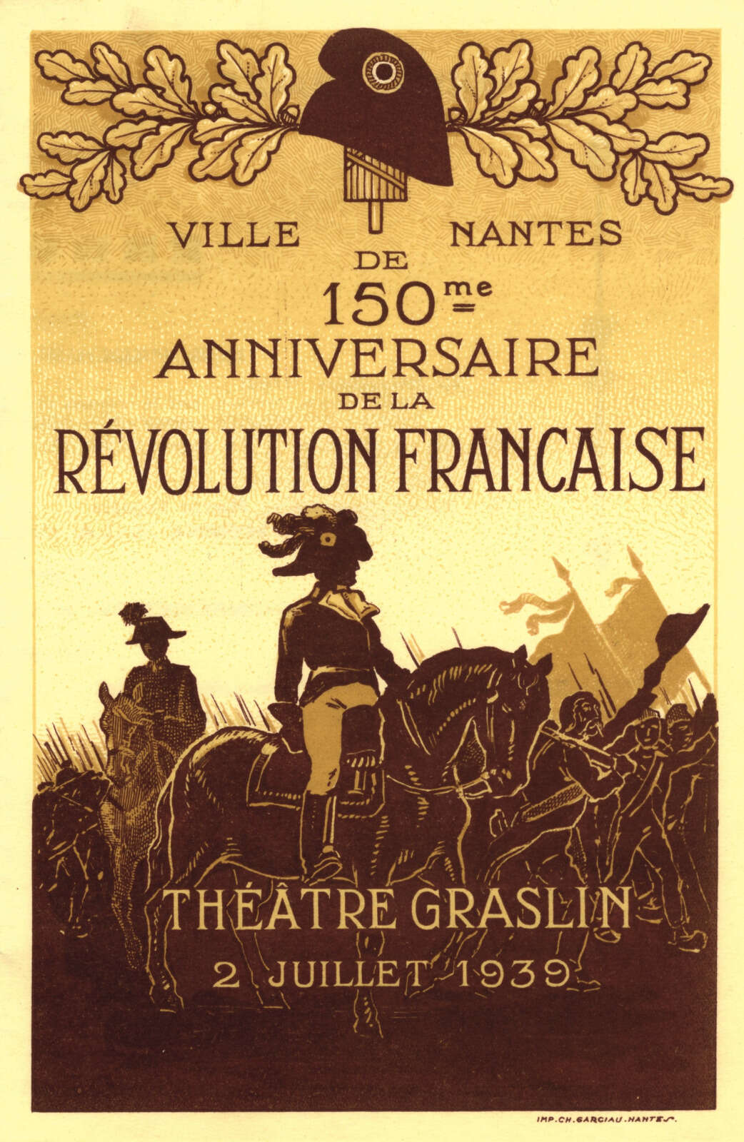 Couverture du programme du concert organisé au théâtre Graslin  à l'occasion du 150e anniversaire de la Révolution française