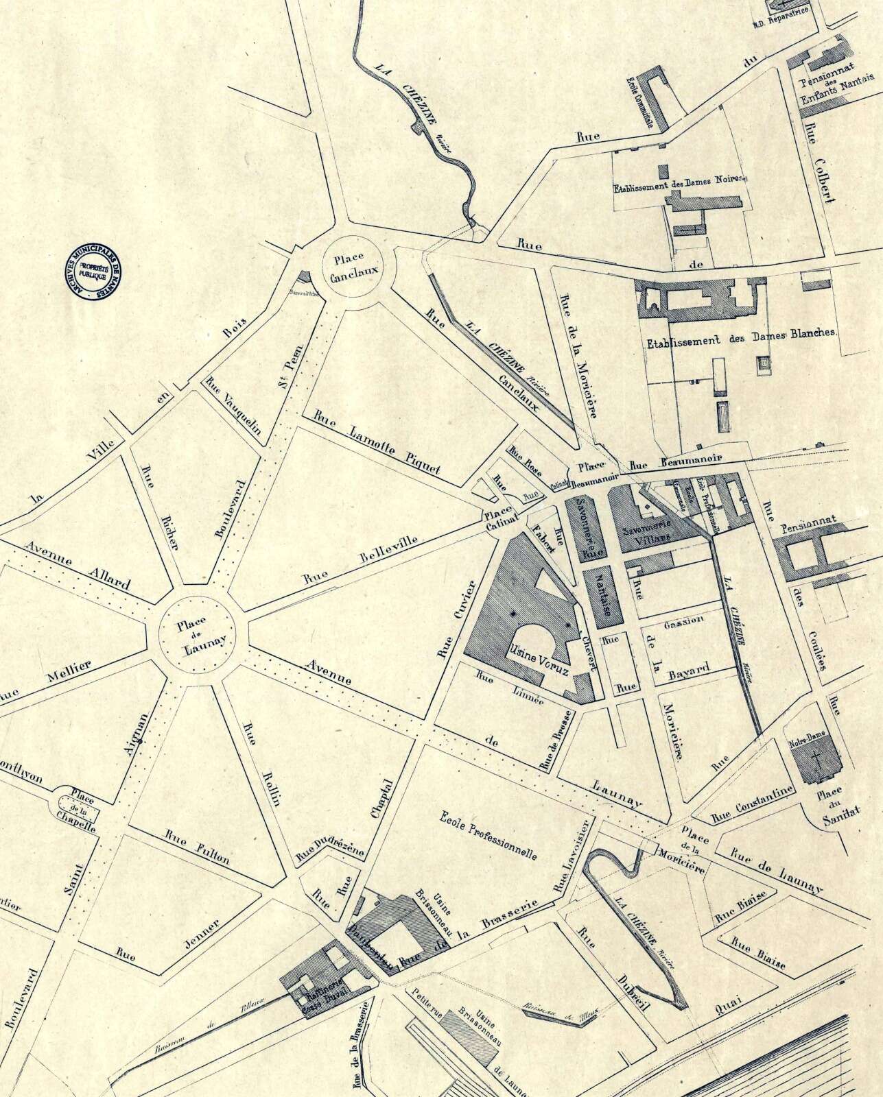 Extrait du plan de la ville de Nantes