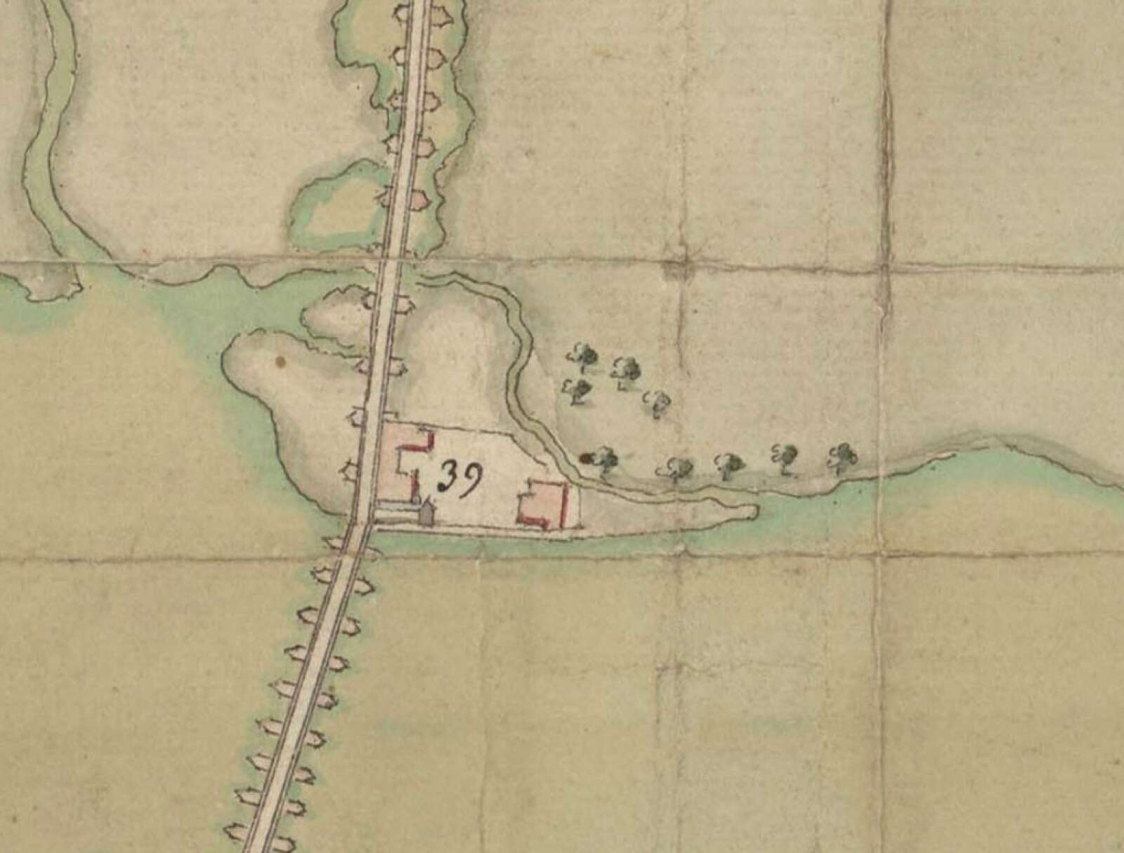 Plan de la ville de Nantes, prieuré de la Madeleine, détail