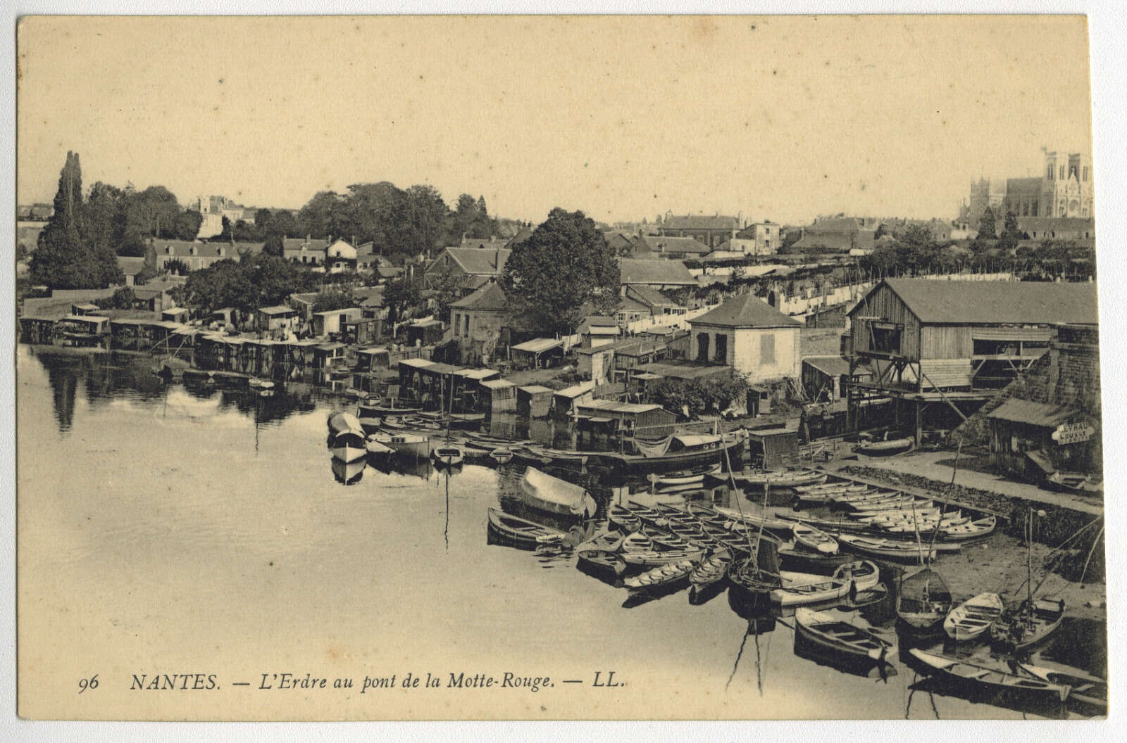 Carte postale de « L'Erdre au pont de la Motte-Rouge »