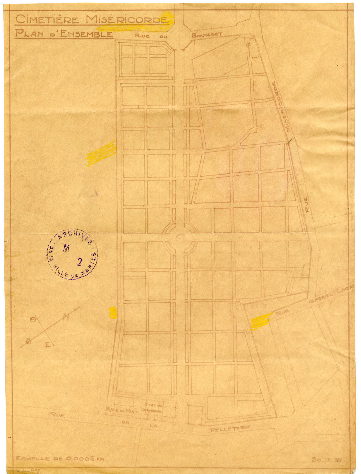 Plan d’ensemble du cimetière de la Miséricorde