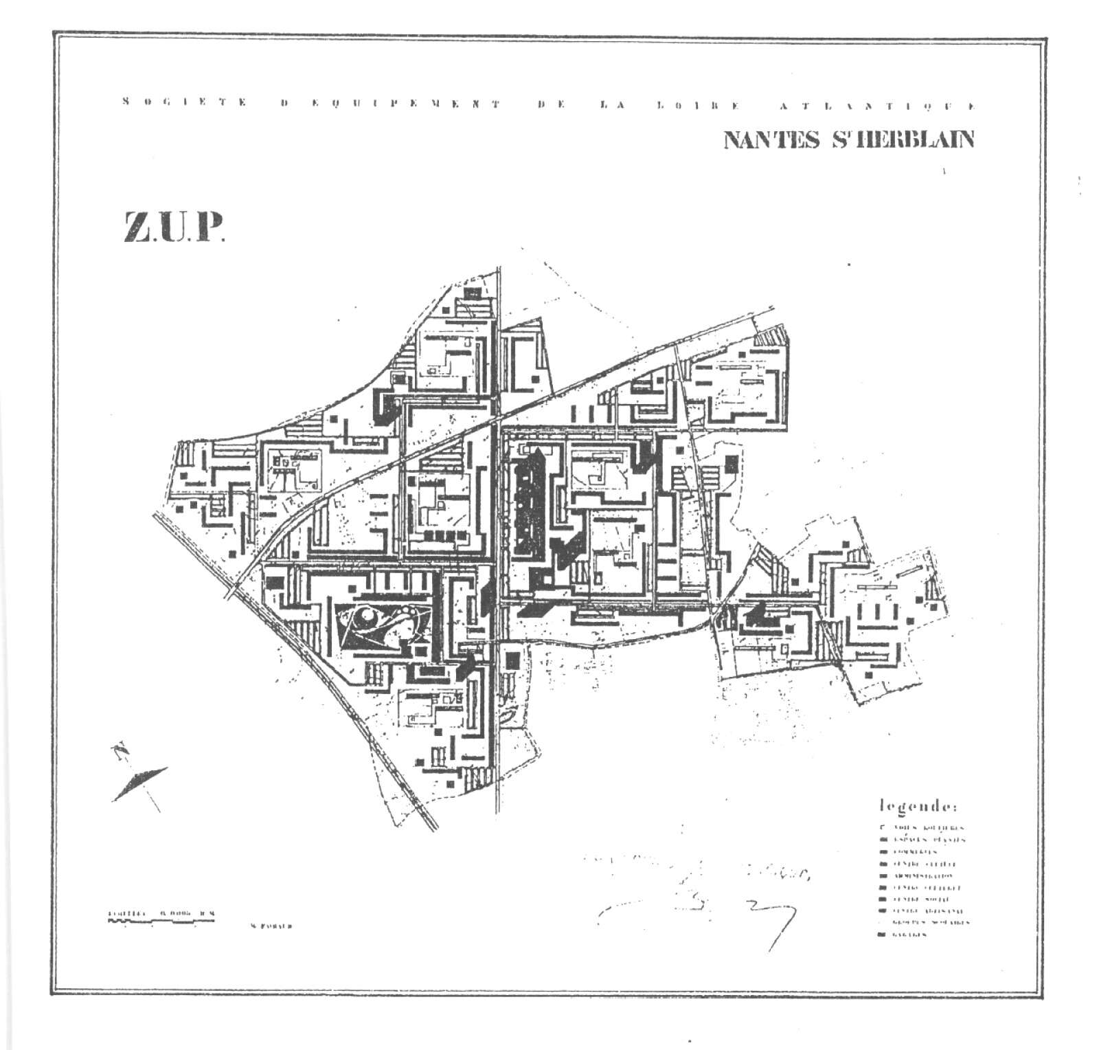 Plan de la ZUP de Nantes Saint-Herblain