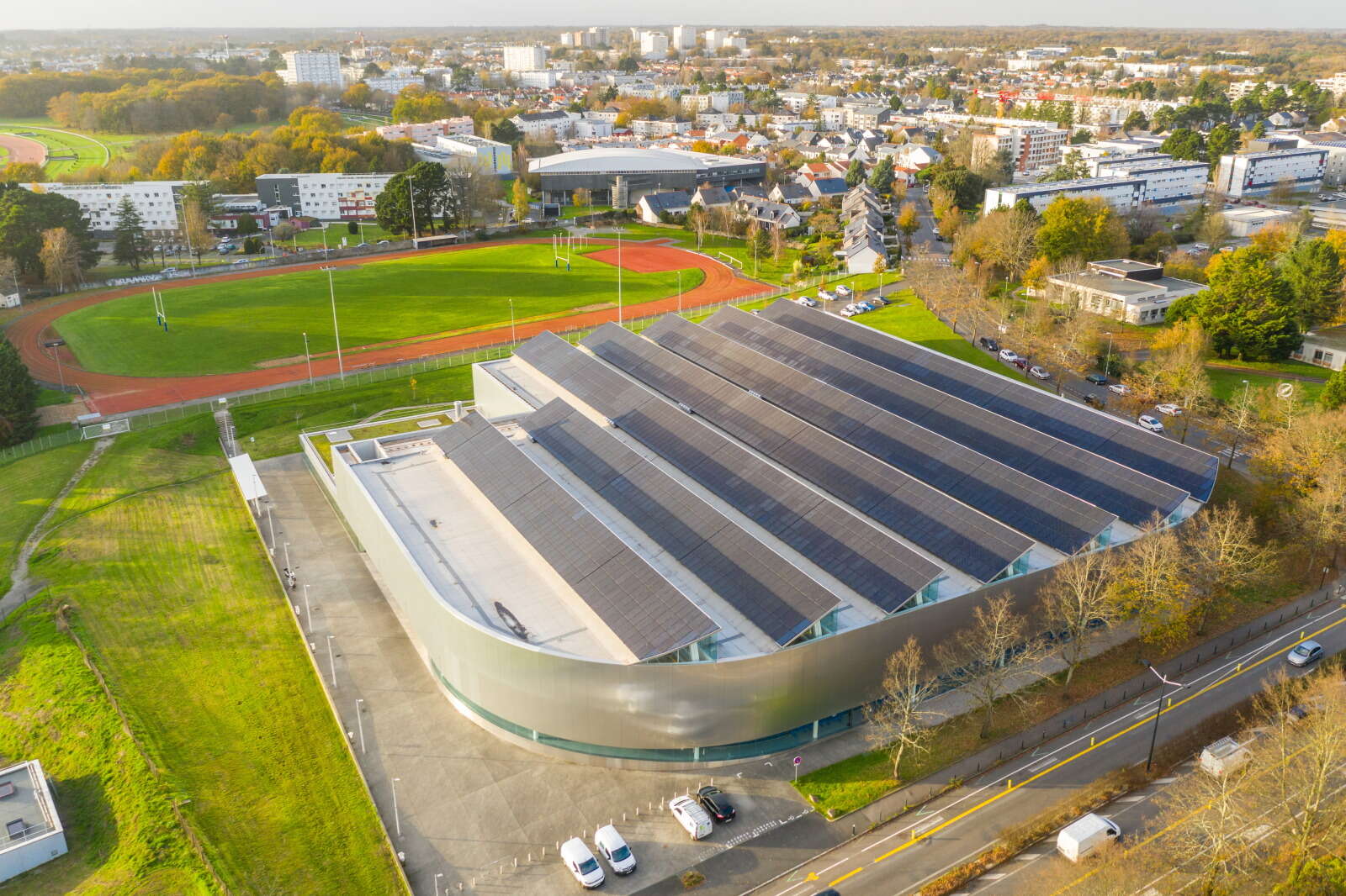 Vue aérienne du stadium Pierre Quinon