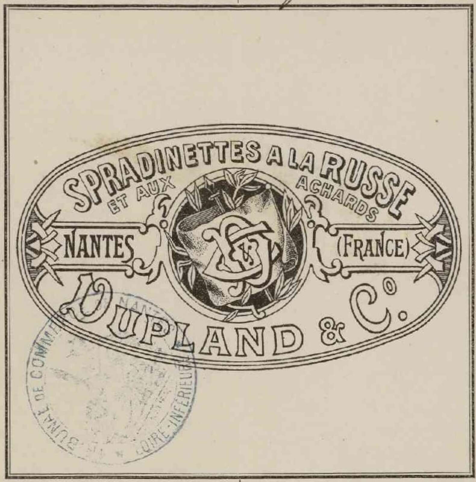 Extrait du dépôt de la marque « Spradinettes à la russe et aux achards » par Saupiquet