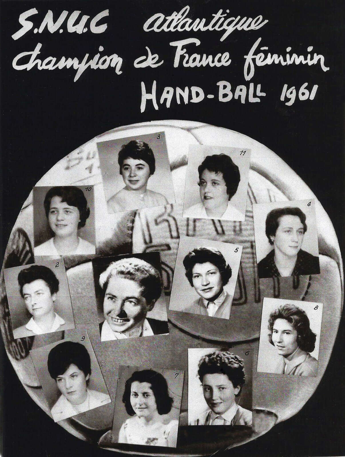 Trombinoscope de l'équipe féminine Champion de France de Hand-Ball en 1961