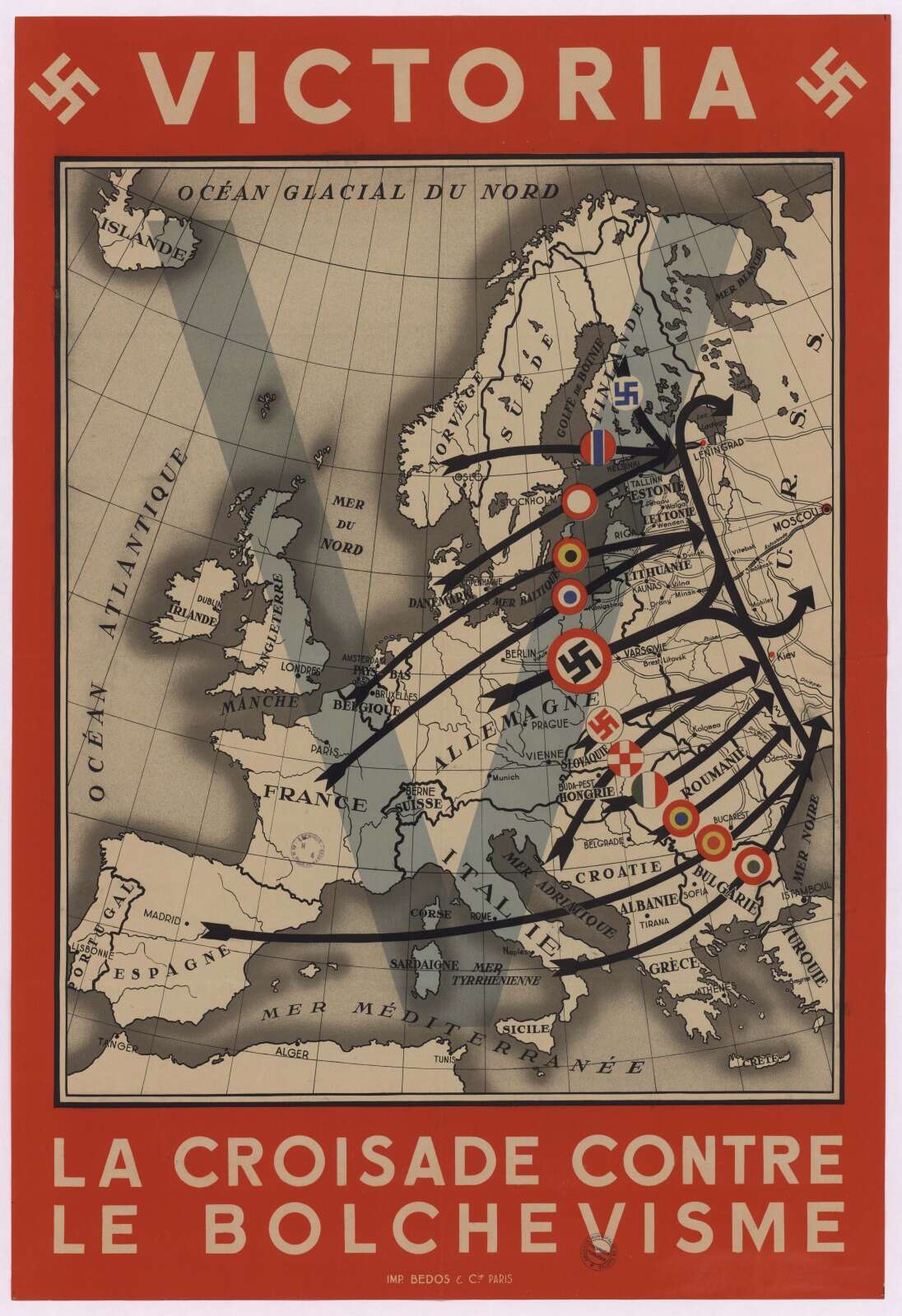 Affiche éditée par les services de propagande allemands en France contre l’URSS