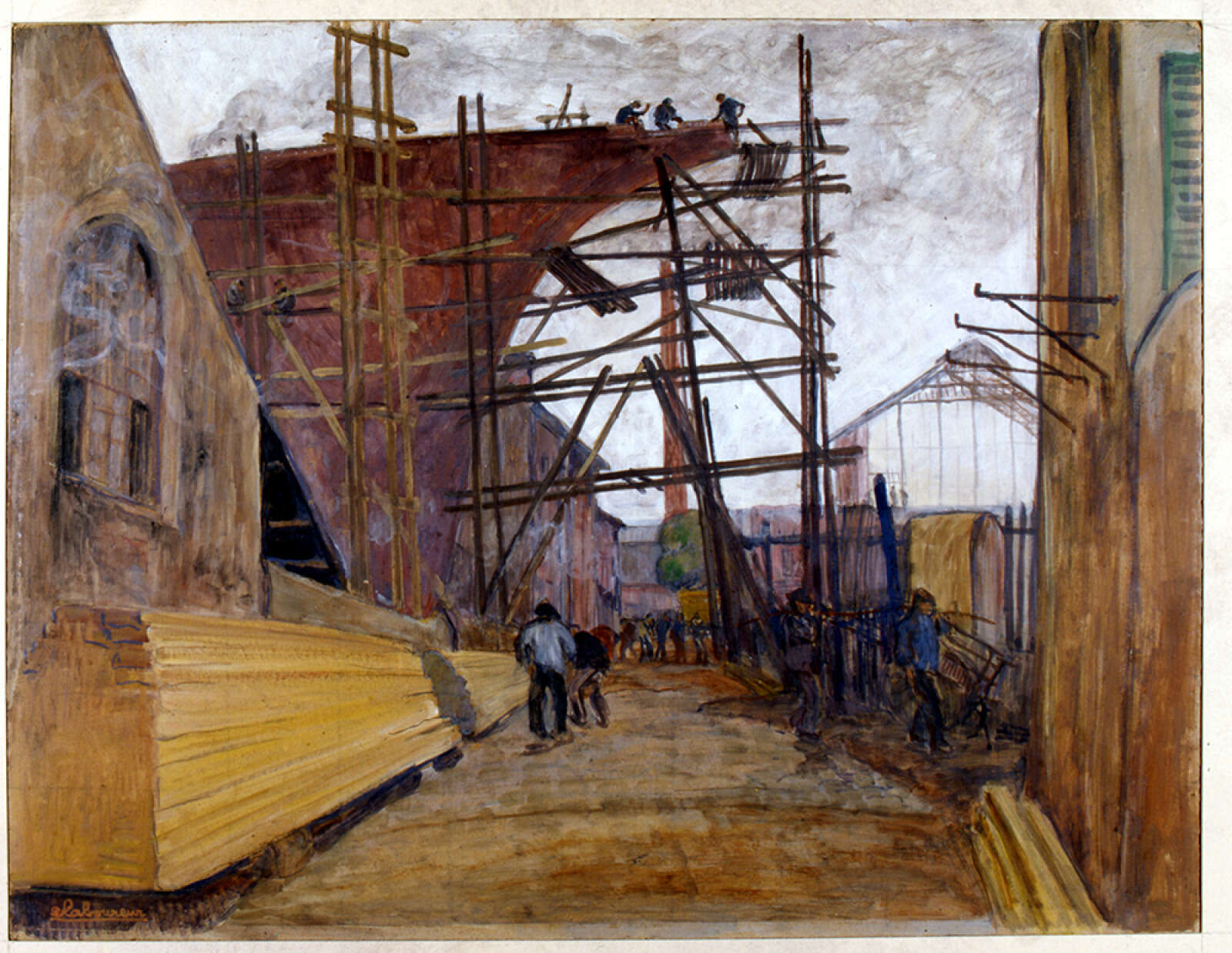 Huile sur carton, Le chantier Dubigeon
