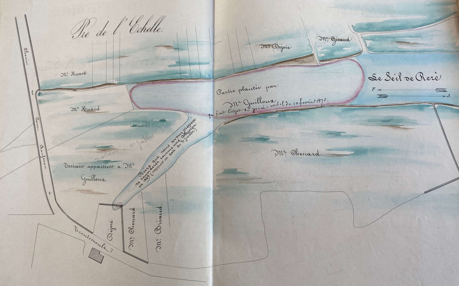 Plan du colmatage du Seil demandé par Monsieur Guilloux