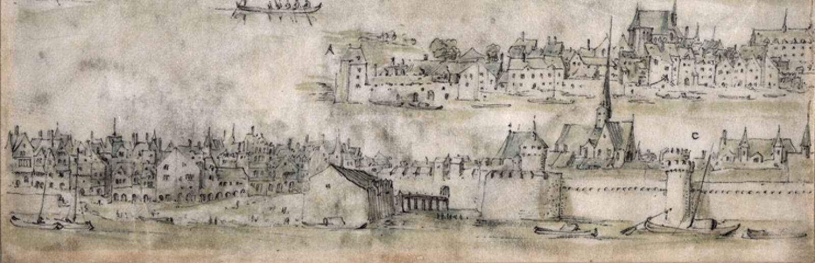 Détail d'un profil de la ville de Nantes, attribué à Linder