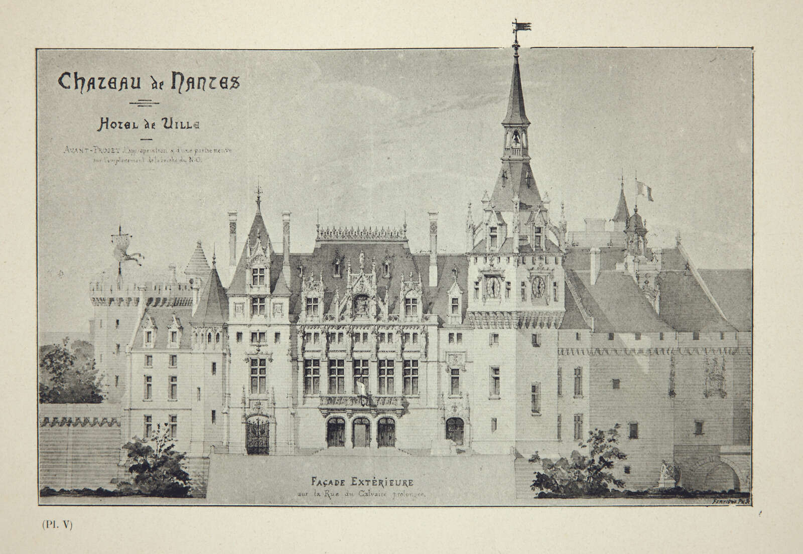 Avant-projet de l'Hôtel de Ville au château de Nantes