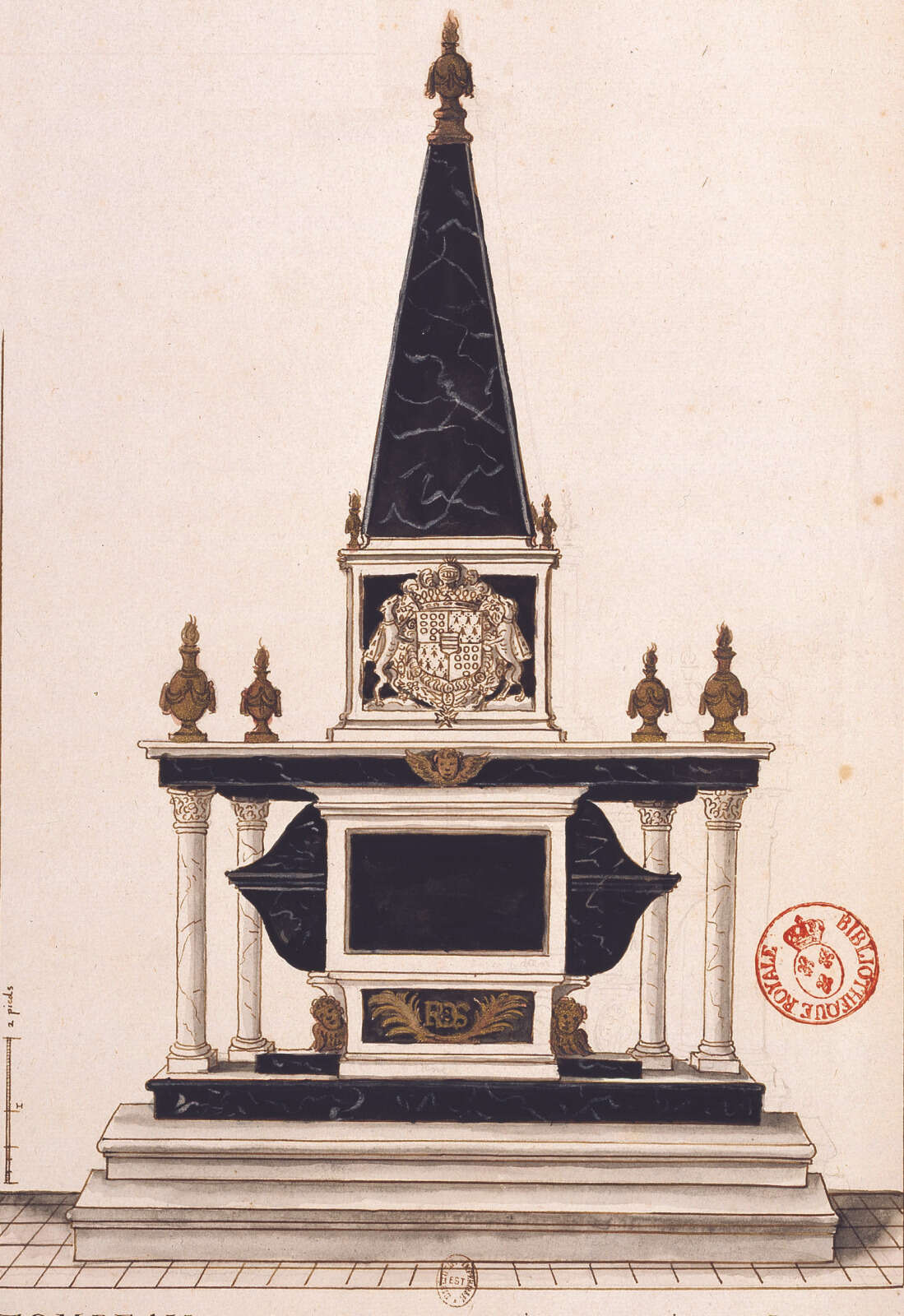 Dessin du tombeau de René de Rieux