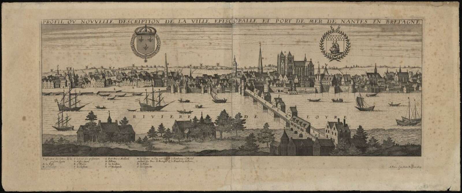 Profil ou nouvelle description de la ville épiscopale et port de mer de Nantes en Bretagne