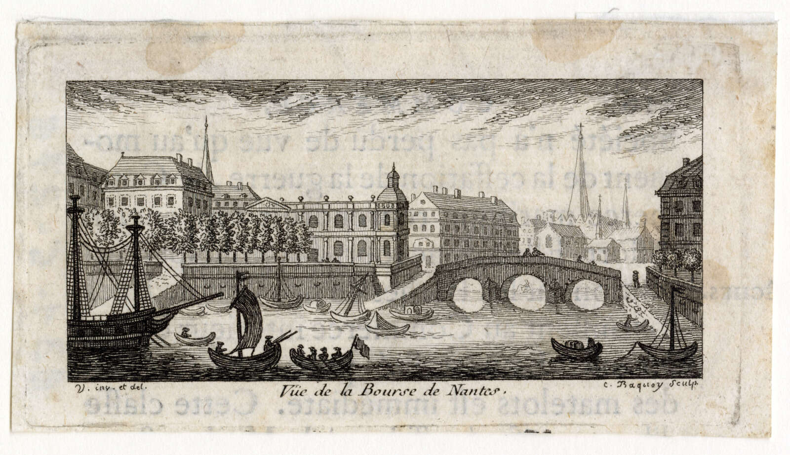 Vue du pont de la Bourse à Nantes