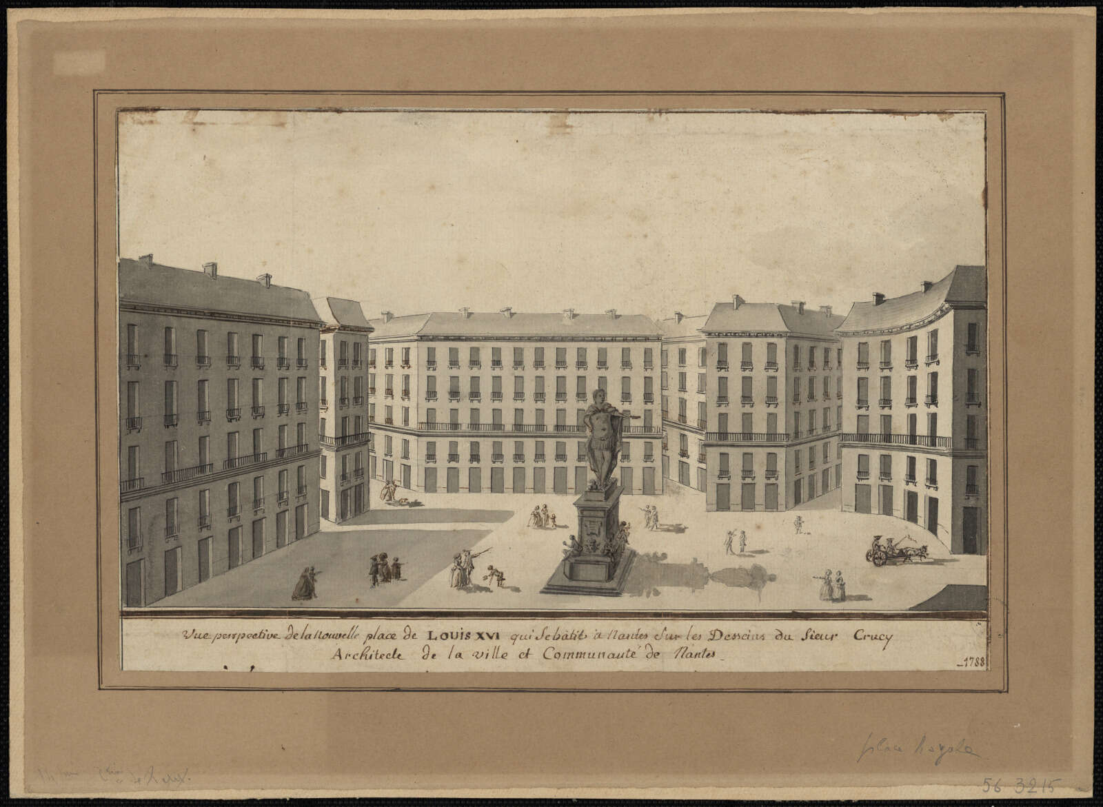 Gravure de la place Royale d’après les plans de Mathurin Crucy