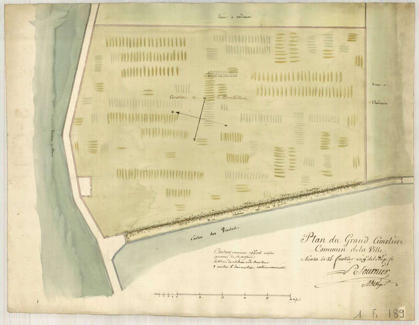 Plan du cimetière de la Bouteillerie