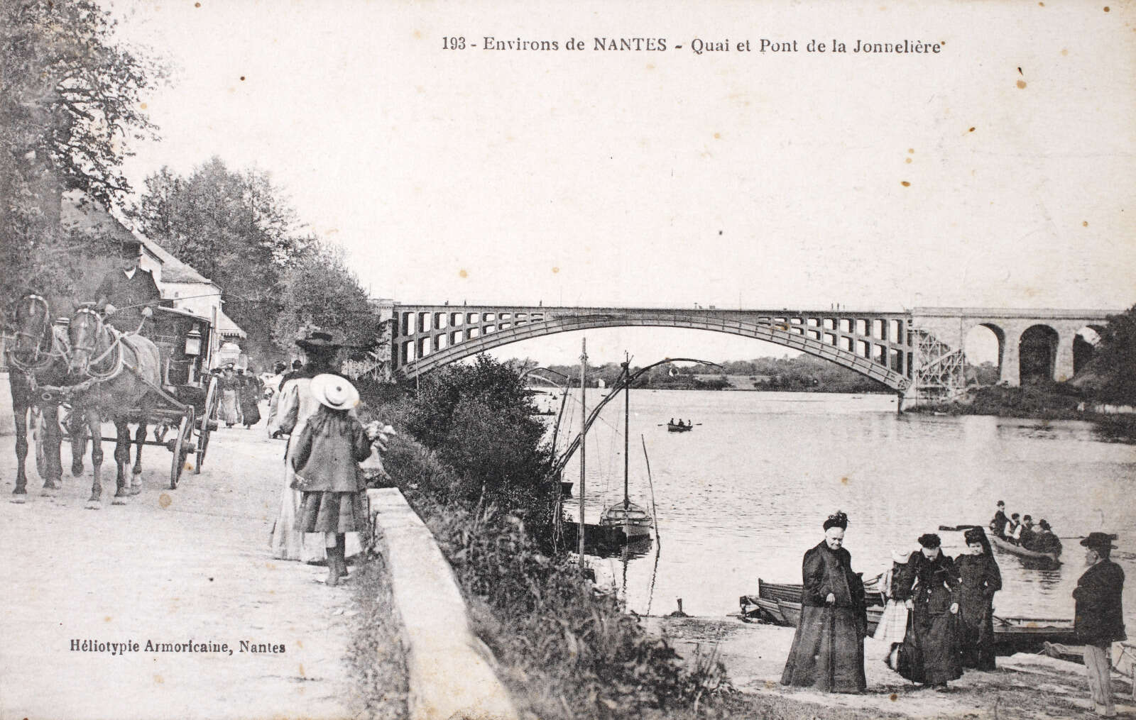 Pont de la Jonelière, construction de la passerelle, côté Nantes