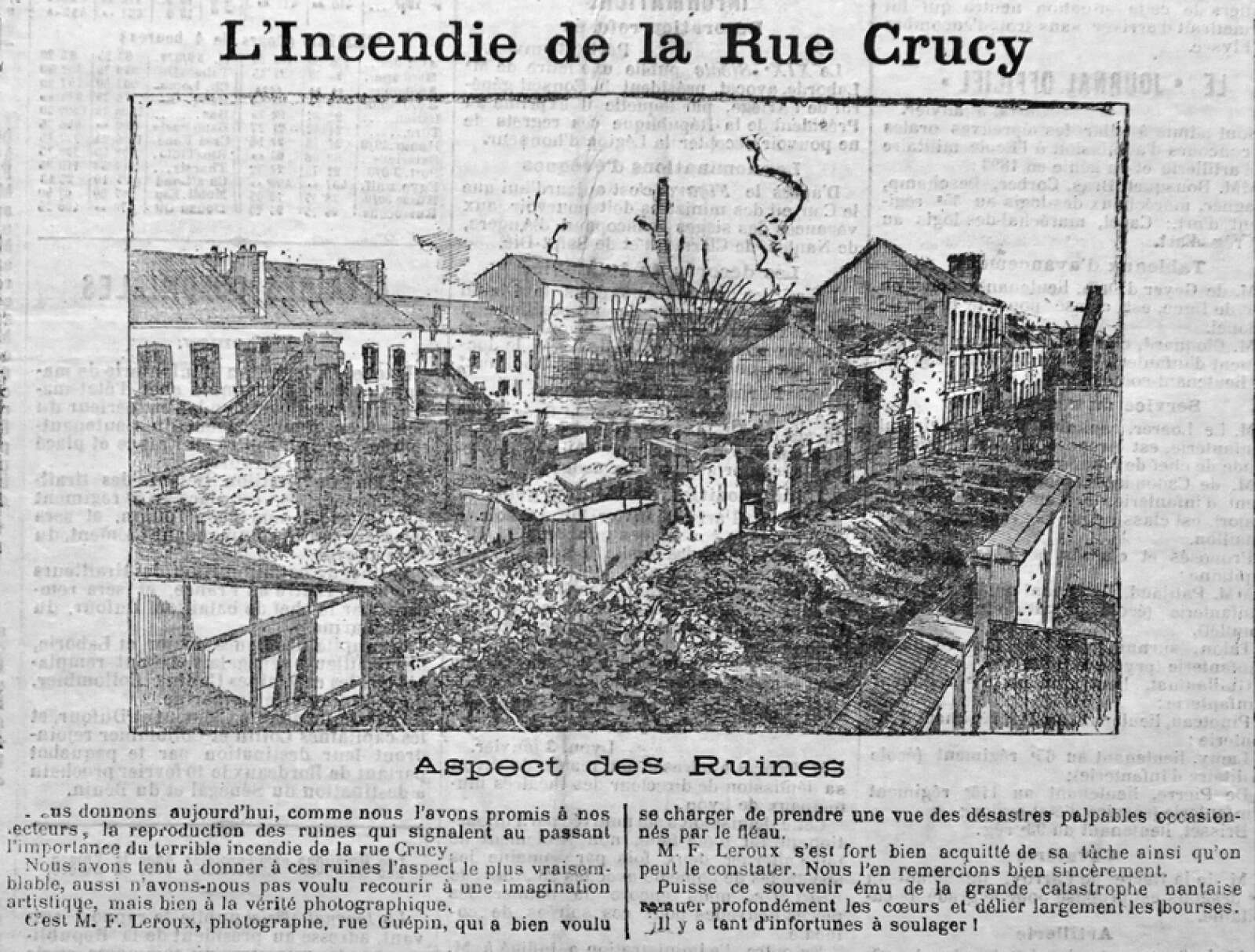 Incendie rue de Crucy