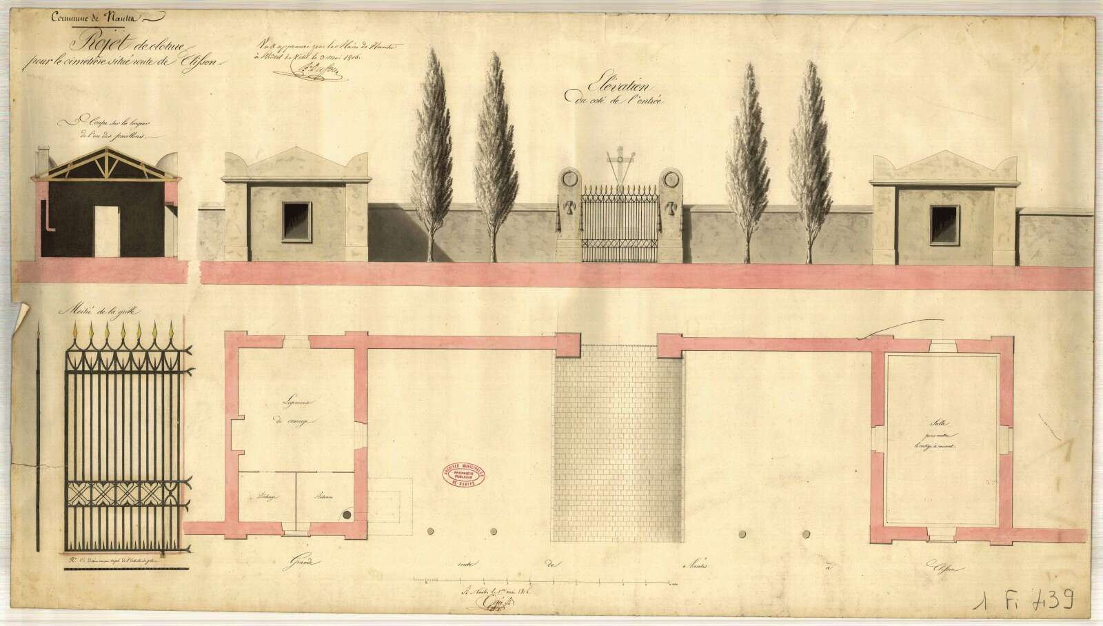Projet de clôture pour le cimetière de la route de Clisson