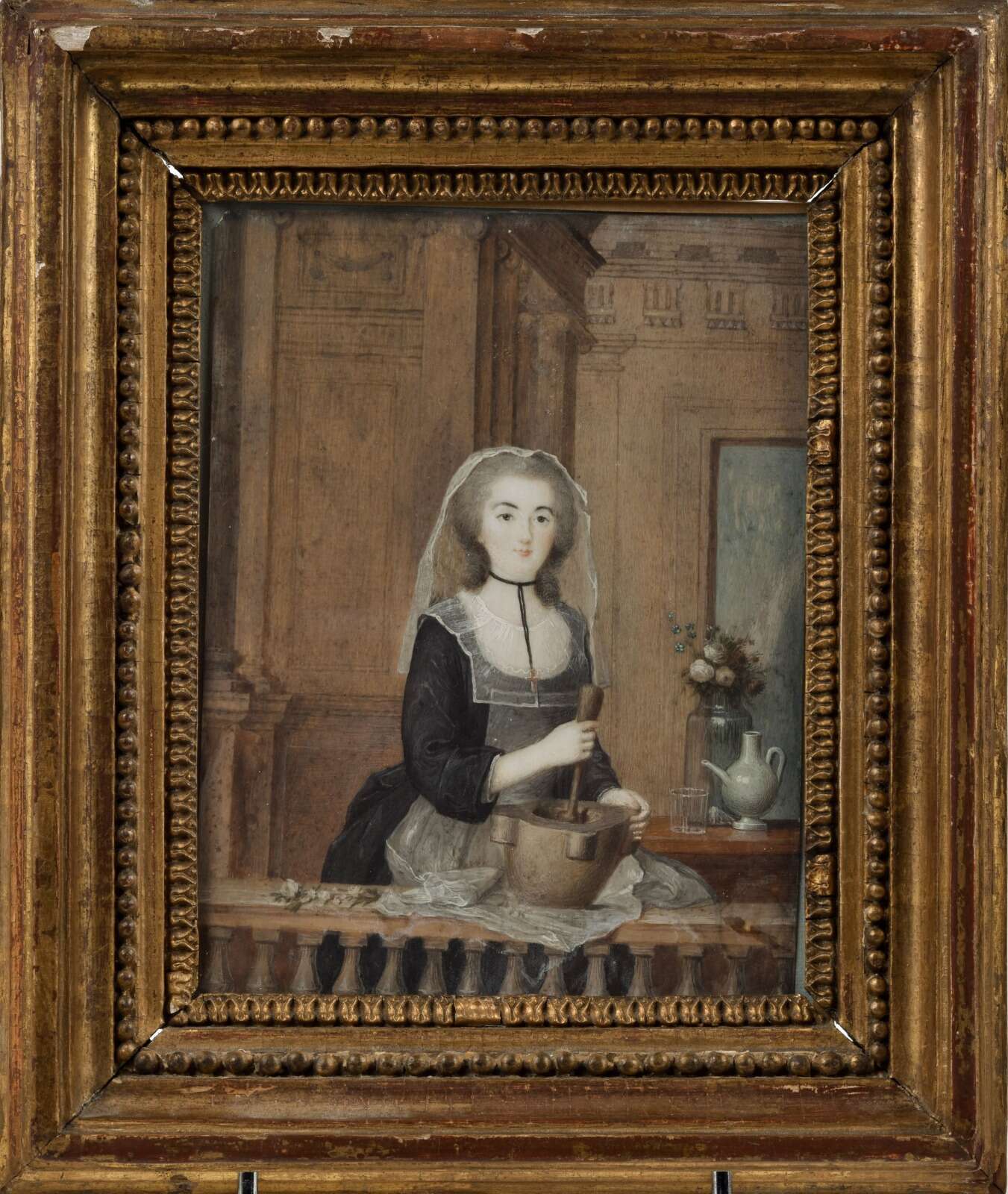 Gouache sur papier, Portrait d'Anne-Charlotte de Lorraine-Brionne, Niklas Lafrensen