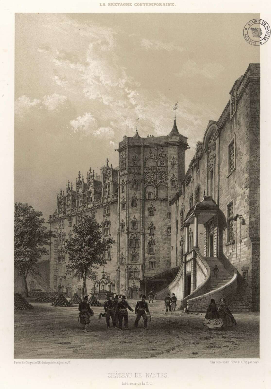 Militaire dans la cour du château des ducs de Bretagne