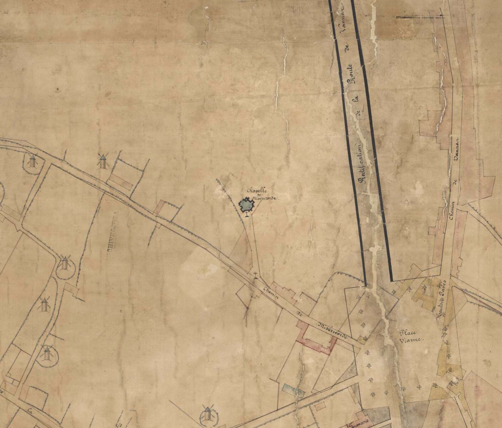 Carte de localisation de la chapelle de Miséricorde