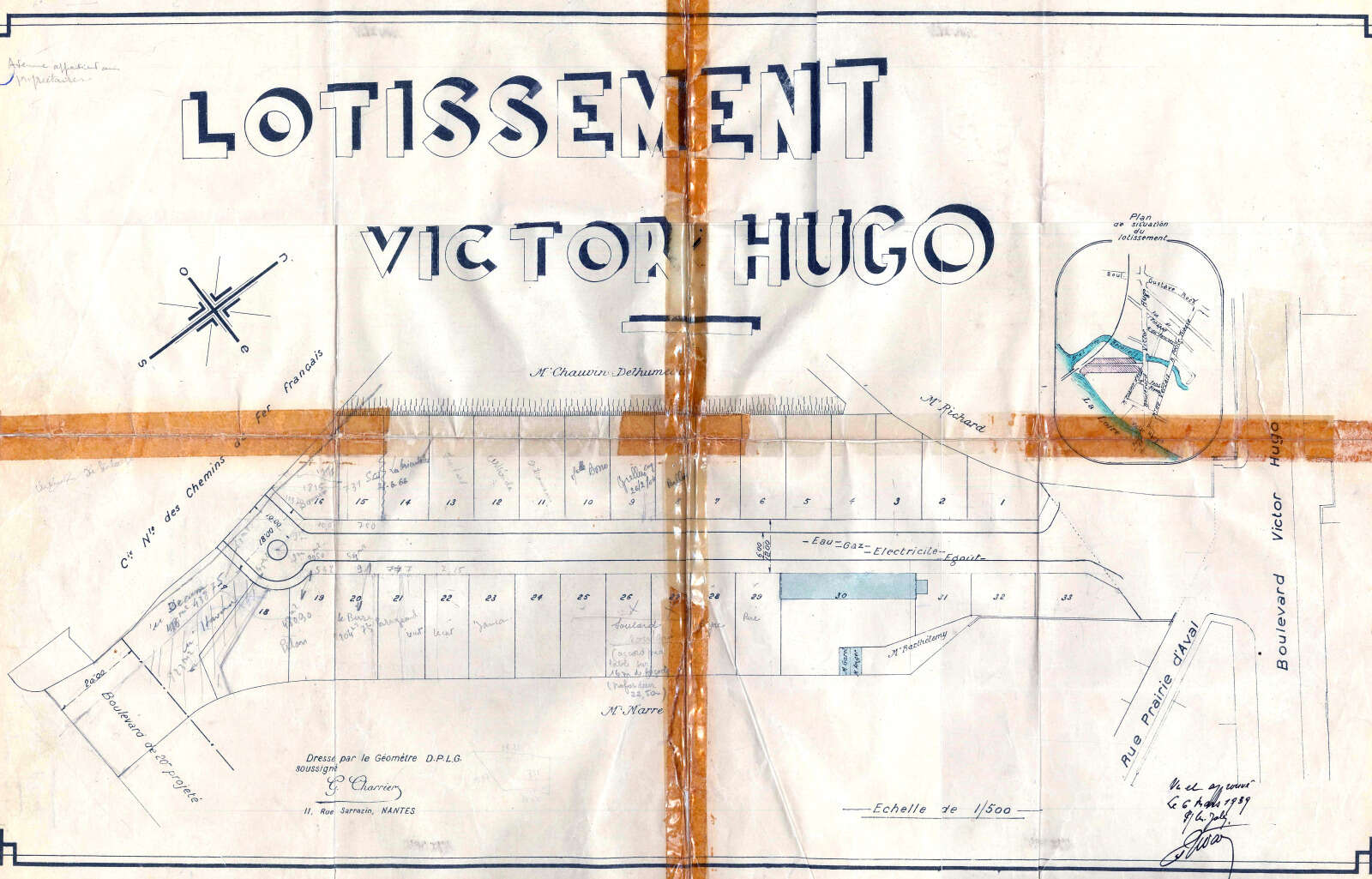 Plan du lotissement Joly