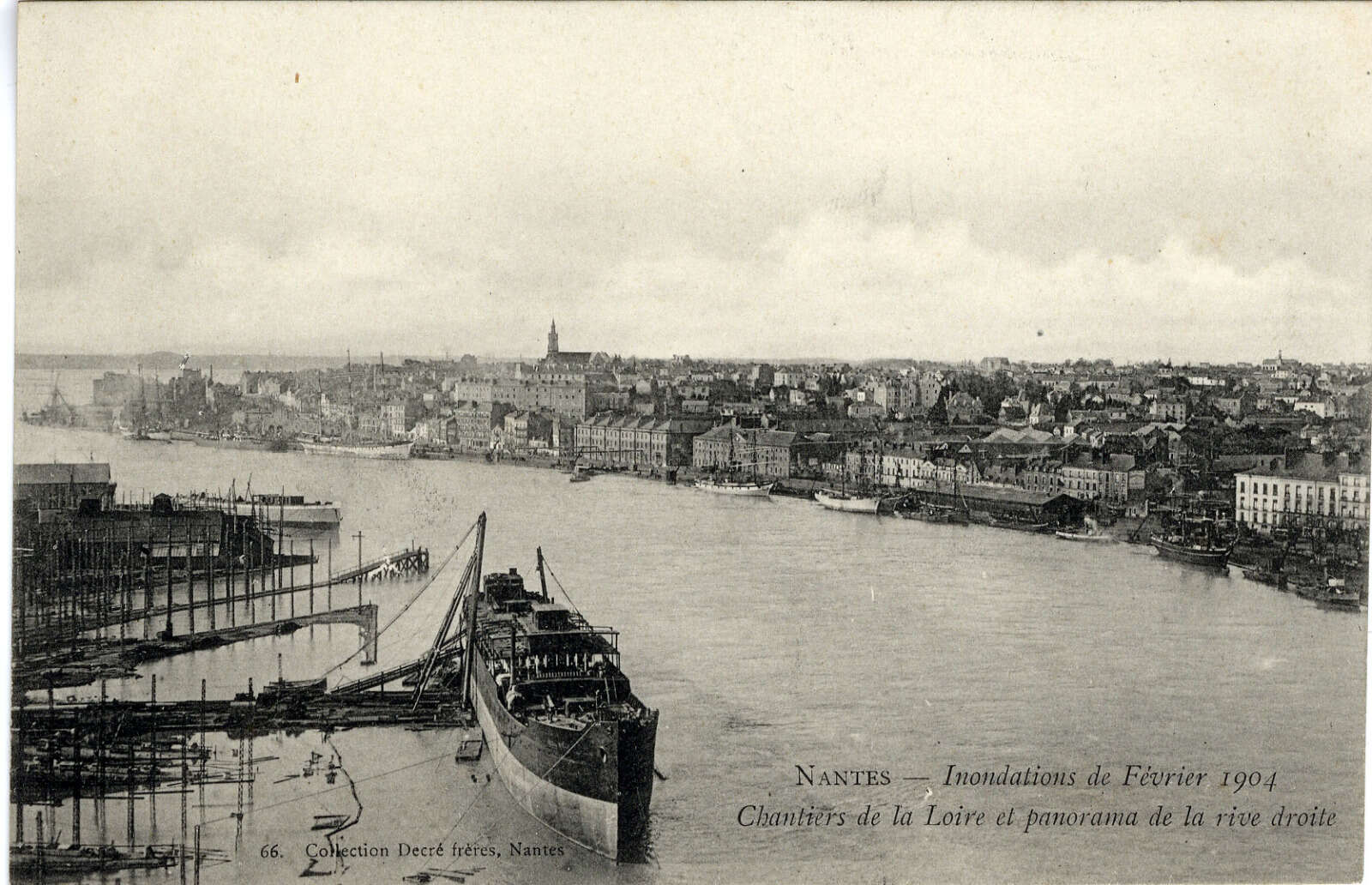 Inondations de févriers 1904, Chantiers de la Loire et panorama de la rive droite