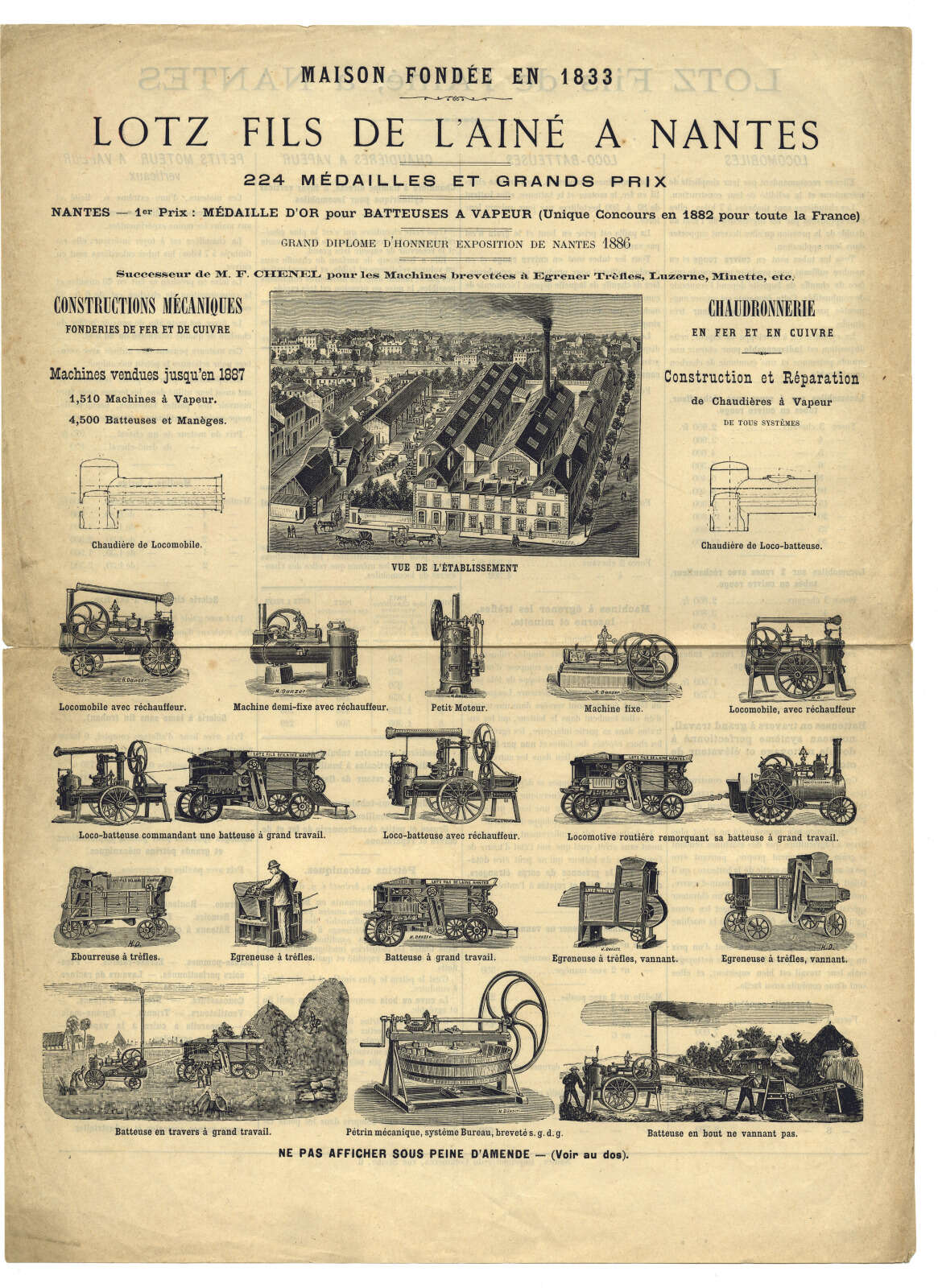 Publicité pour les machines agricoles produites par l'entreprise Lotz