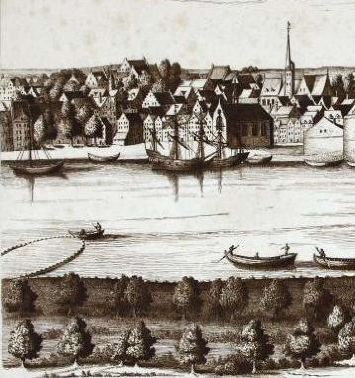 Détail d'un dessin de pêcheur à la senne