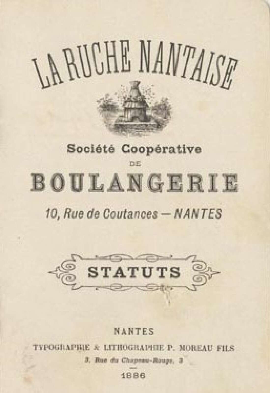 Livret de la Société coopérative de boulangerie La Ruche Nantaise