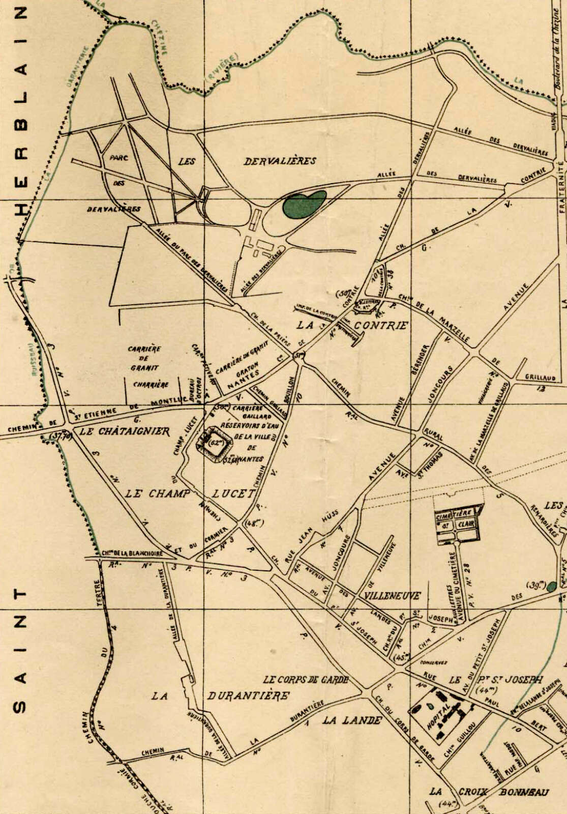 Plan de la ville de Chantenay-sur-Loire