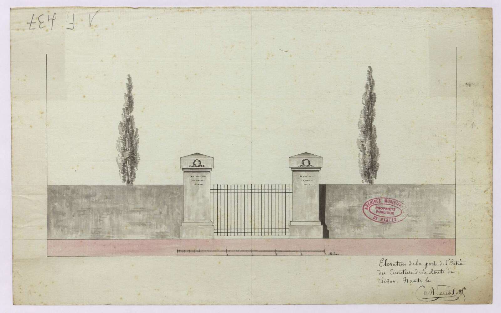 Projet de porte d’entrée pour le cimetière de la route de Clisson