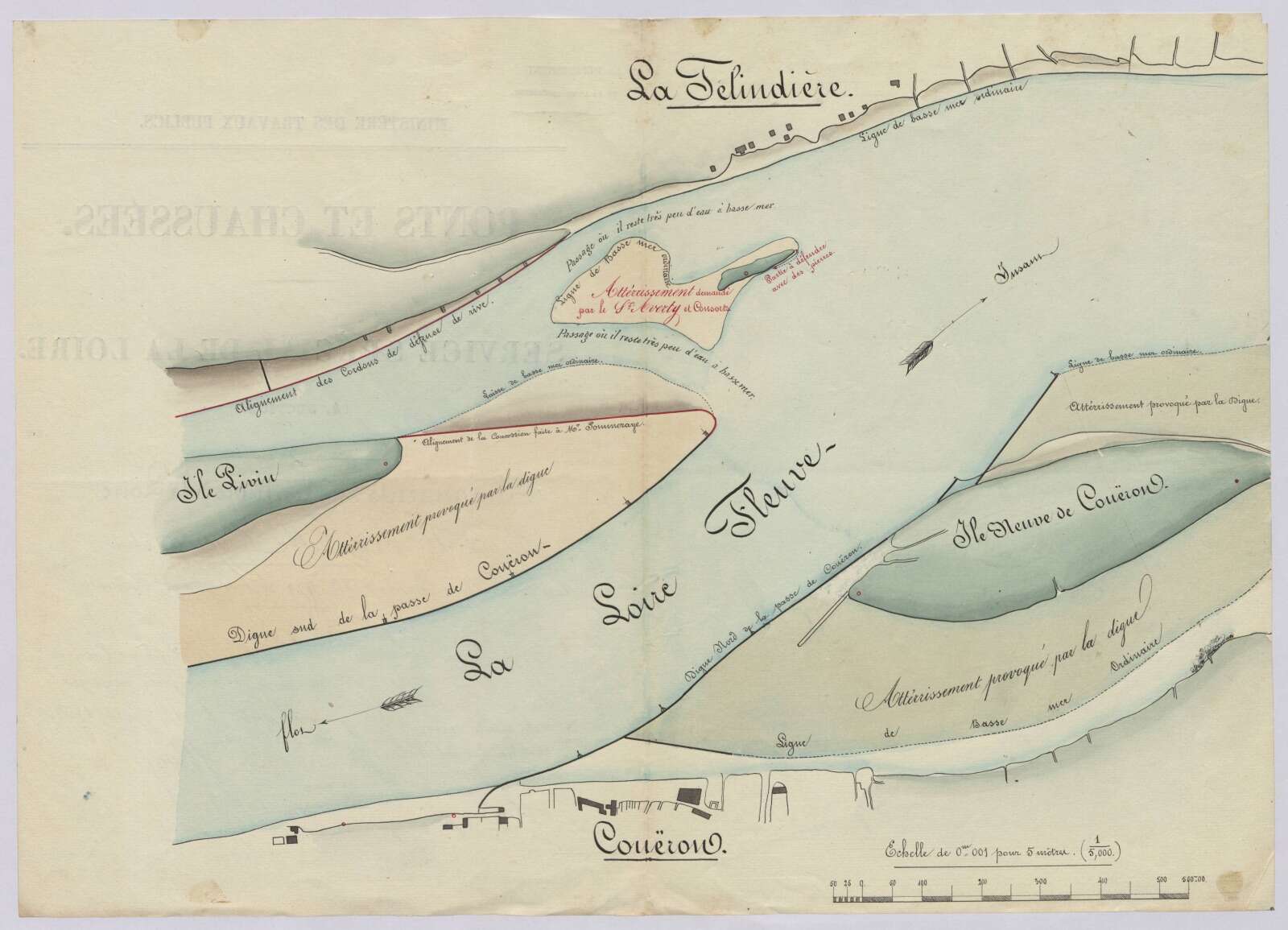 Plan d'alignement des rives de Loire