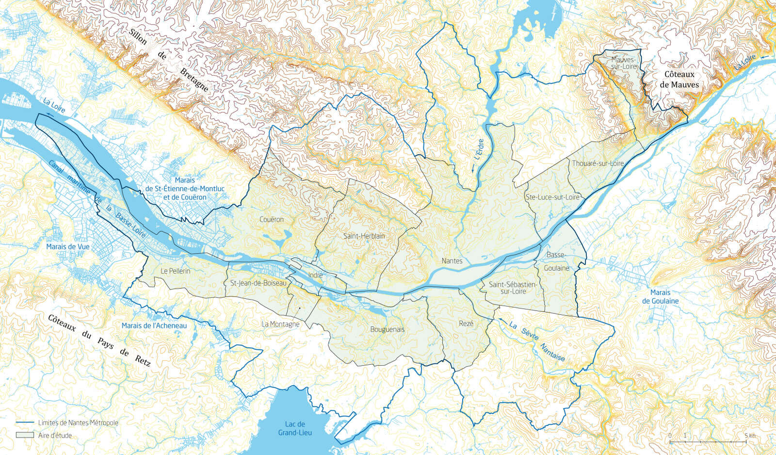 Carte d’altimétrie du secteur d’étude